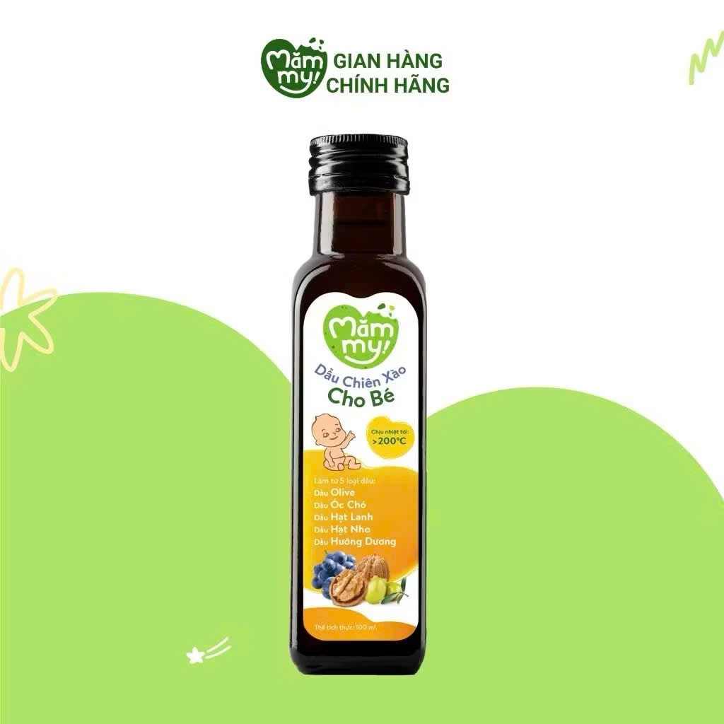[QUÀ TẶNG] Dầu chiên xào cho bé Mămmy 100ml chịu nhiệt tới 200 độ C, giữ trọn vẹn dinh dưỡng, bổ sun