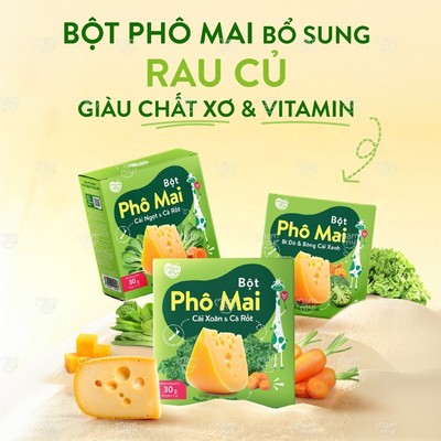 [QUÀ TẶNG KHÔNG BÁN] Phô mai rau củ Mămmy dạng bột kết hợp với rau củ tự nhiên bổ sung canxi và chất xơ cho bé 6 tháng