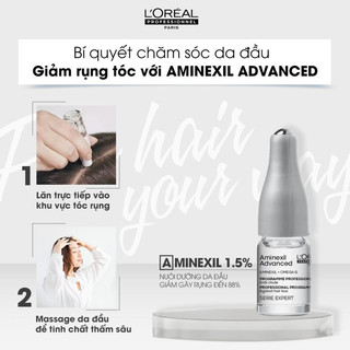 Tinh chất giảm rụng tóc chuyên nghiệp L'Oréal Professionnel Aminexil Advanced Ampoule (10 lọ x 6ml) MỚI