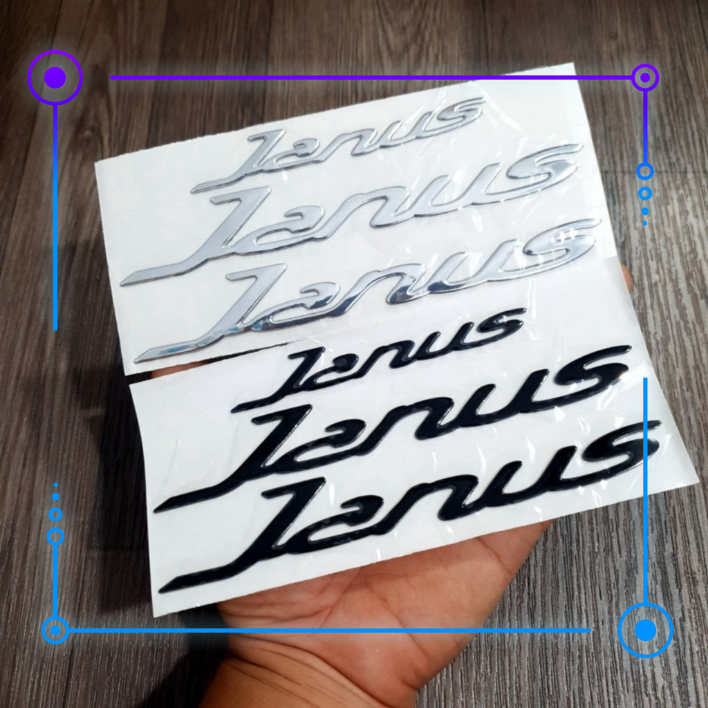 Tem chữ nổi xe Janus chất liệu nhựa dẻo mạ chrome dán cánh bửng, ốp sường xe Yamaha Janus chất liệu 