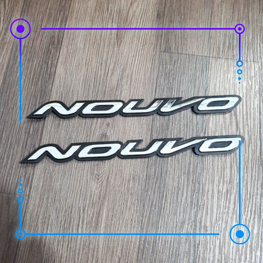Tem logo chữ nổi NOUVO 1, 2, 3 đời đầu chất liệu nhựa cứng nổi dán trang trí xe chất liệu cao cấp nh
