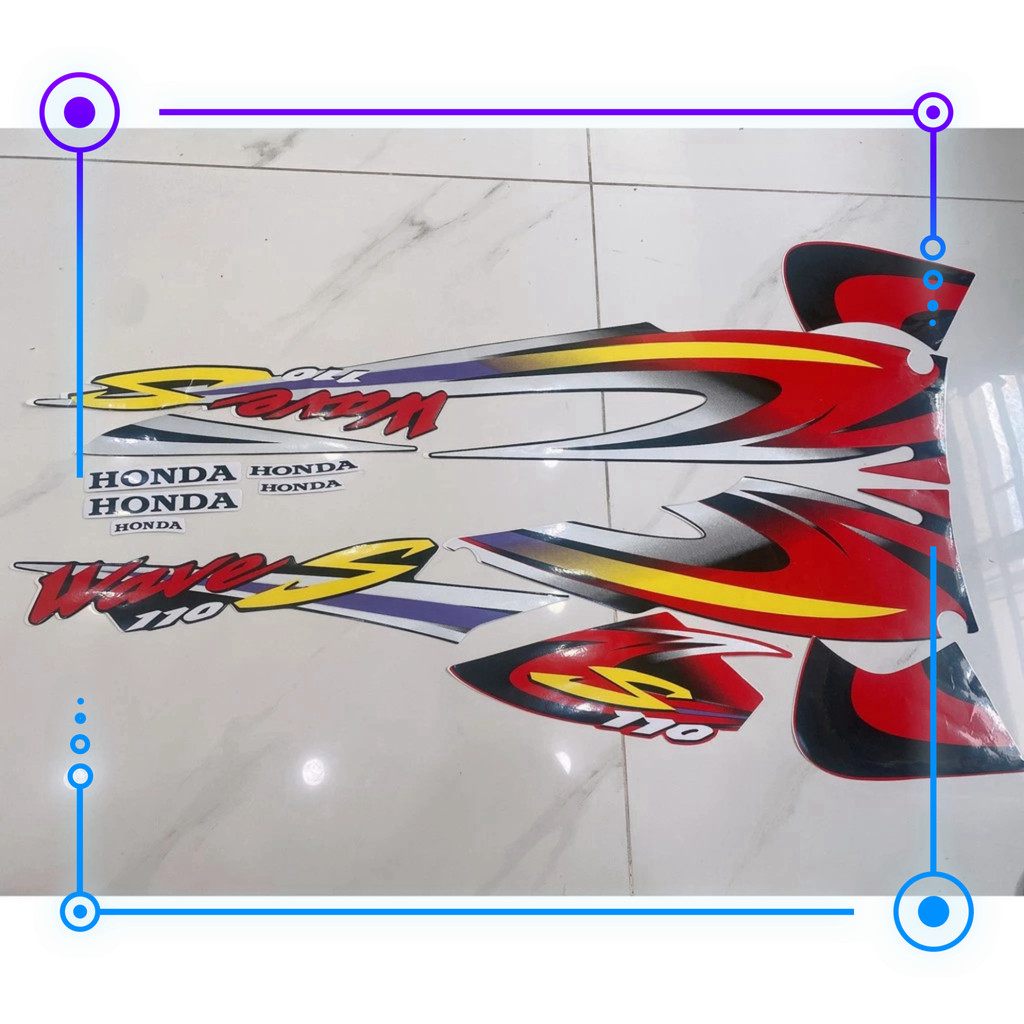 Tem rời dán xe máy 3 lớp Honda Wave S 110 2001 xe nhỏ chất liệu cao cấp (màu đỏ)