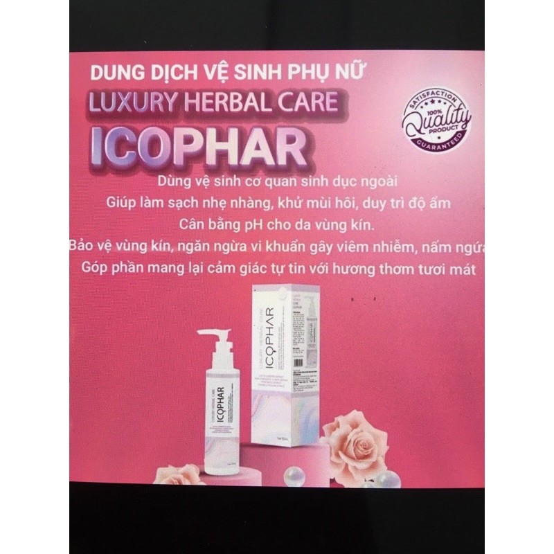 dung dịch vệ sinh phụ nữ và nam giới luxury herbal care icophar (nam nữ dùng chung)