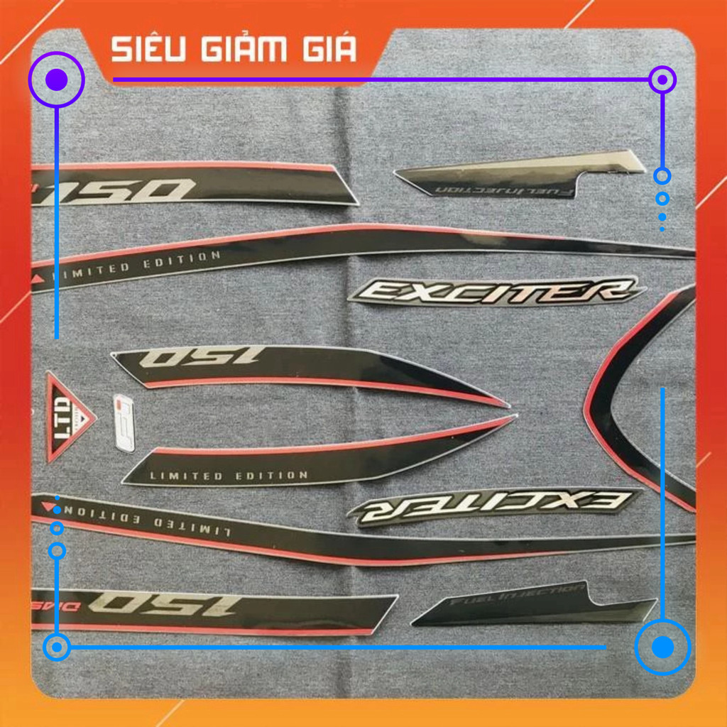 TEM RỜI ZIN 3 LỚP DÁN XE MÁY EXCITER 150CC LIMITED EDITION TEM NHƯ ZIN CHẤT LIỆU CAO CẤP