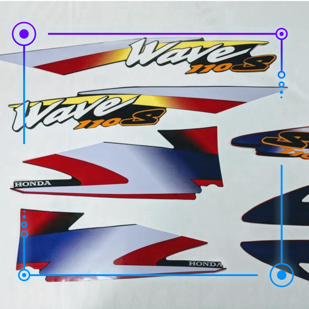 Tem trang trí xe máy Wave S110 THÁI, Tem ZIN 3 lớp như tem zin ( ĐỎ ĐEN )