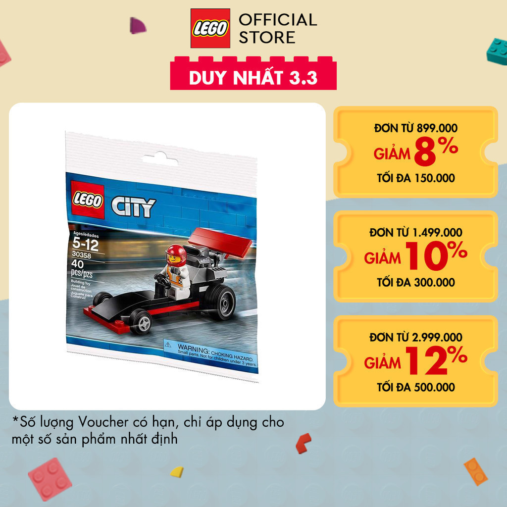 [Quà tặng không bán] LEGO Mô hình Siêu Xe Đua 30358 (40 chi tiết)