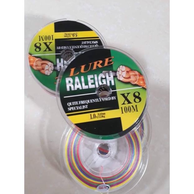 Dây dù câu cá Lure Raleigh X8 7 màu( ĐỦ SIZE ) Dây dù PE 7 màu Raleigh X8 Siêu Bền hàng chất lượng N