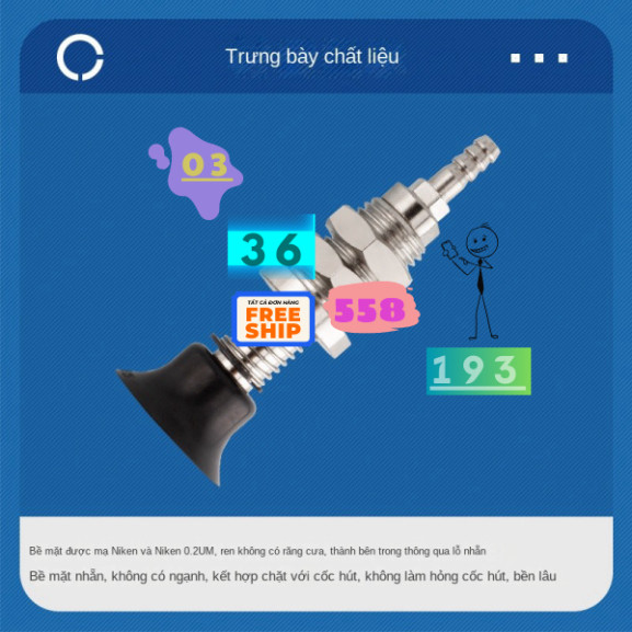 Cốc Hút Chân Không  Khí Nén  WEH11-d30-20 Đầu Hút WEM11-d40, WEM01-d30, WEH11-d40-30