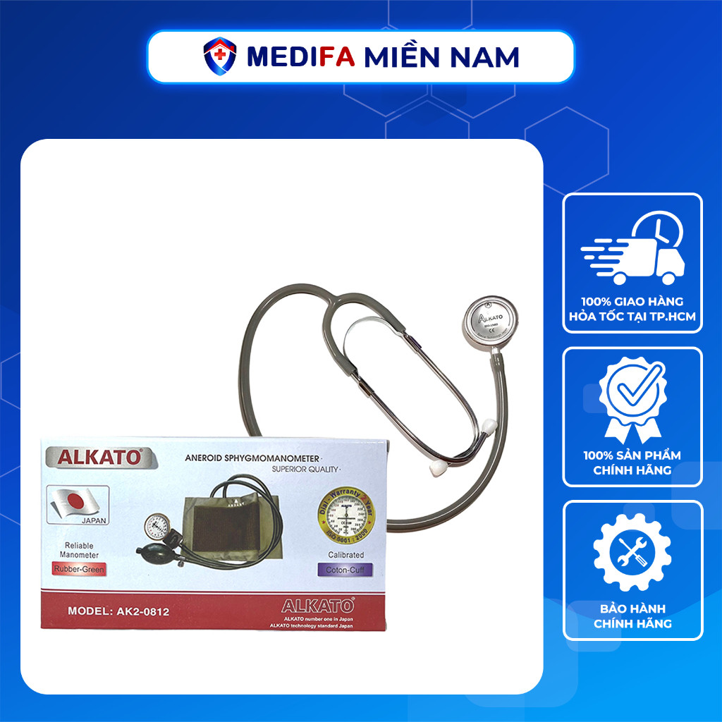 Máy Đo Huyết Áp Cơ ALKATO AK2-0812 Mặt Đồng Hồ Chống Trầy Xước, Độ Chính Xác Cao