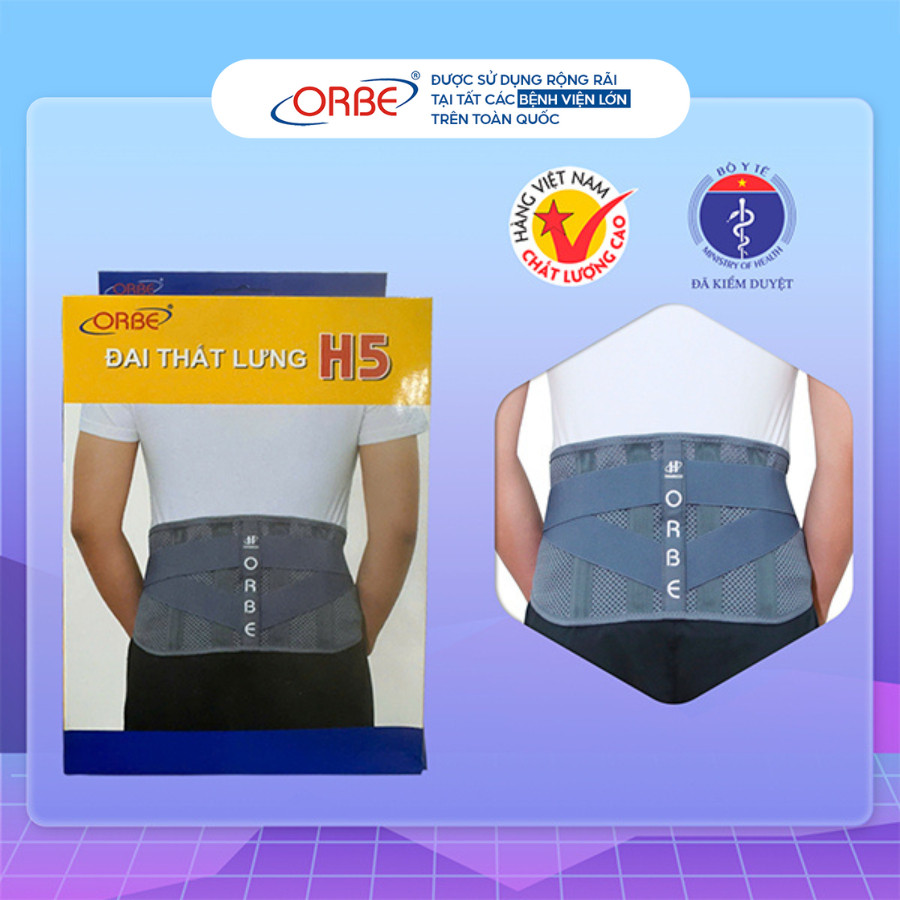 Đai Lưng Cột Sống Orbe Olumba Lite (H5) Hỗ Trợ Cột Sống Lưng Chất Liệu Vải Chun Thoáng Khí