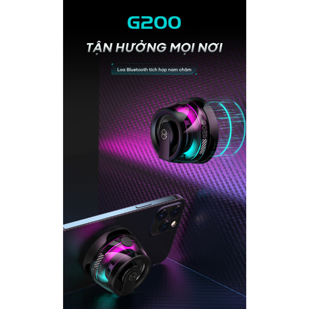 Loa Bluetooth Mini EDIFIER G200 | Tích Hợp Nam Châm | Thiết Kế Trong Suốt | Led RGB | Sử Dụng Tới 7H | Bảo Hành 15 Tháng | BigBuy360 - bigbuy360.vn