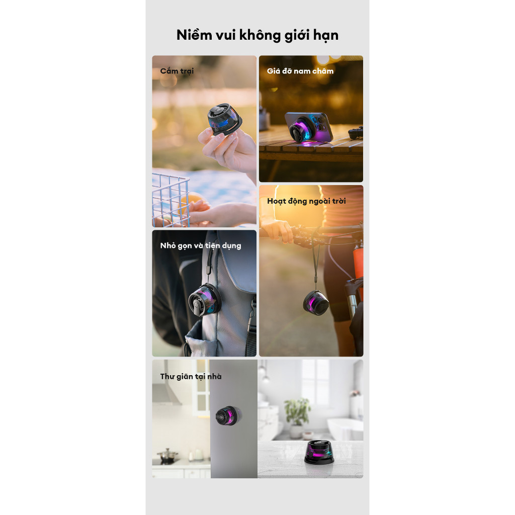 Loa Bluetooth Mini EDIFIER G200 | Tích Hợp Nam Châm | Thiết Kế Trong Suốt | Led RGB | Sử Dụng Tới 7H | Bảo Hành 15 Tháng | BigBuy360 - bigbuy360.vn