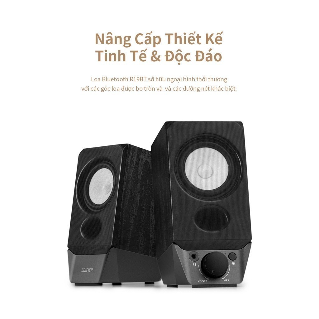 Loa Bluetooth Bookshelf EDIFIER R19BT | Công Suất 4W | Bluetooth 5.3 | Loa Toàn Dải 2.75inch | Bảo Hành 15 Tháng | BigBuy360 - bigbuy360.vn