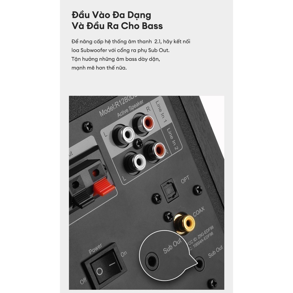 Bộ Loa Bluetooth Để Bàn EDIFIER R1280DBs | Công Suất 42W | Bluetooth 5.1 | Vỏ Gỗ Chống Dội Âm | Bảo Hành 15 Tháng | BigBuy360 - bigbuy360.vn