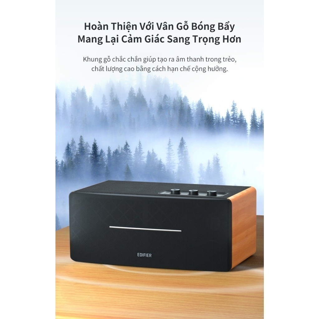 Loa Bluetooth Để Bàn EDIFIER D12 | Công Suất 70W | Vỏ Gỗ Chống Dội Âm | Âm Thanh Stereo | Bảo Hành 15 Tháng | BigBuy360 - bigbuy360.vn
