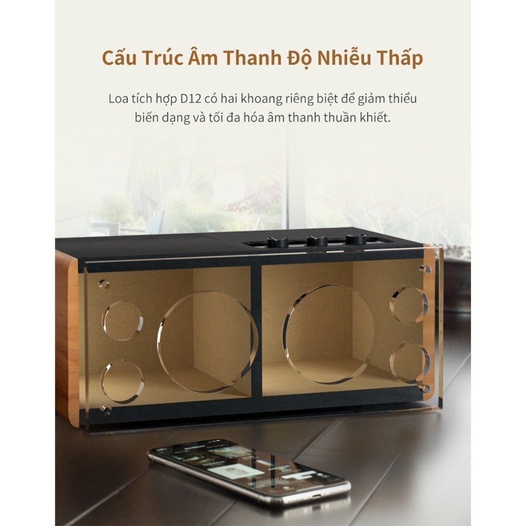 Loa Bluetooth Để Bàn EDIFIER D12 | Công Suất 70W | Vỏ Gỗ Chống Dội Âm | Âm Thanh Stereo | Bảo Hành 15 Tháng | BigBuy360 - bigbuy360.vn
