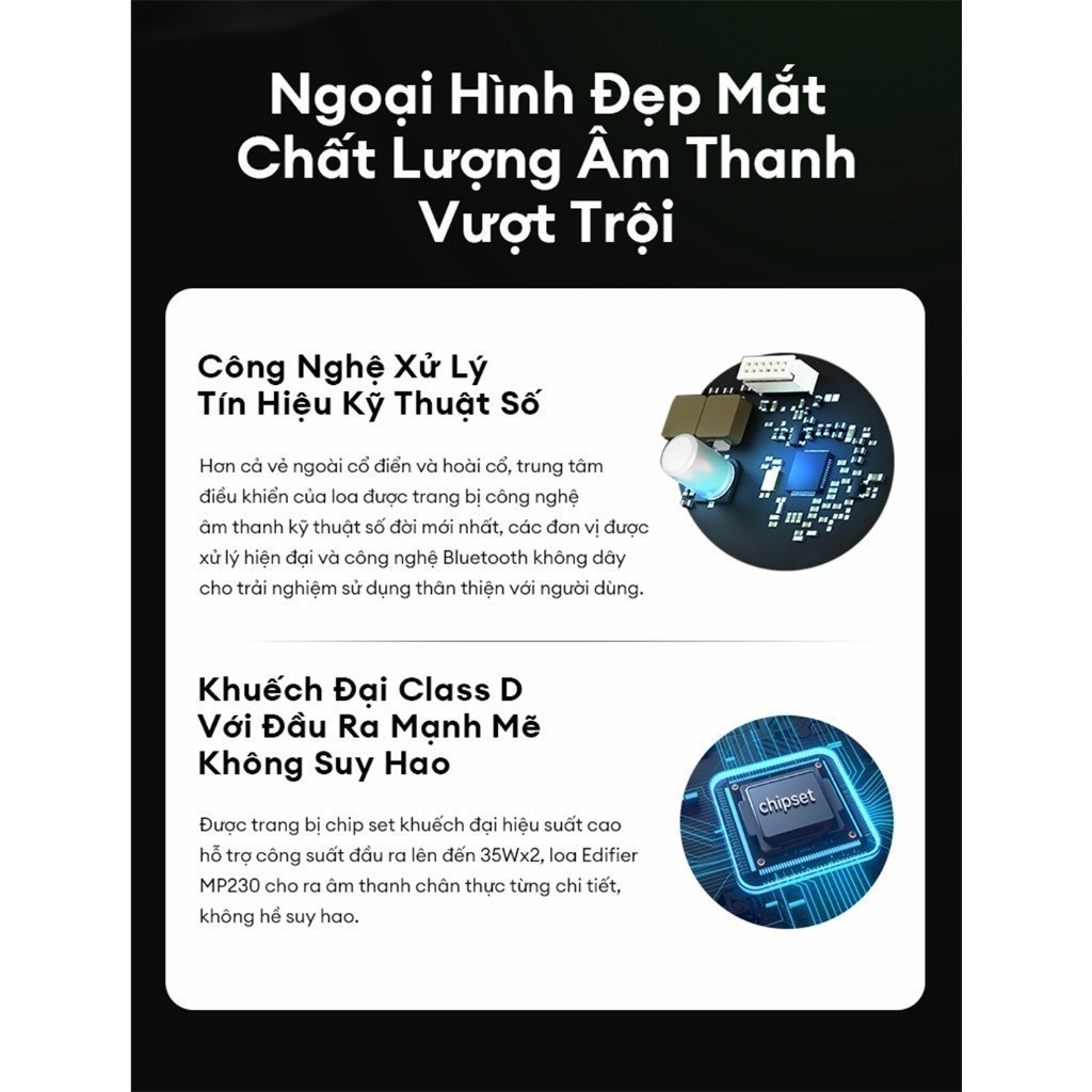 Loa Bluetooth Để Bàn EDIFIER MP230 | Công Suất 20W | Thời Gian Sử Dụng Đến 10H | Vỏ Gỗ Chống Dội Âm | Bảo Hành 15 Tháng | BigBuy360 - bigbuy360.vn