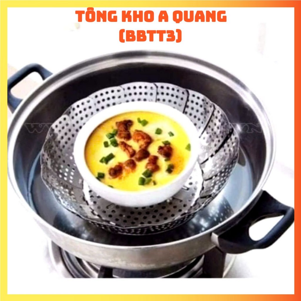 VỈ HẤP ĐỒ XÔI INOX SIZE 23, Khay Vỉ Hấp Vỉ Rổ Hấp Tròn Inox Xếp Gọn Tiện Lợi Inox Chống Rỉ Đường Kín