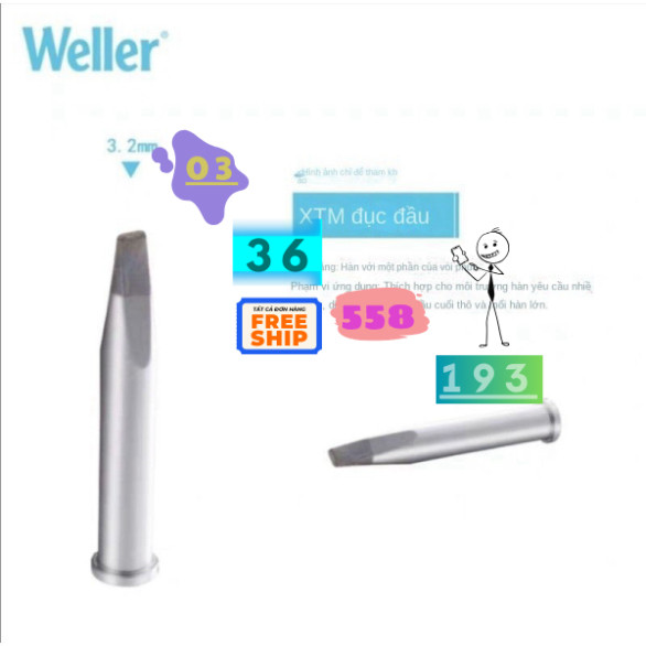 Mũi hàn Weller  XTM  Weller Đầu Hàn XTM   Phù Hợp Với Bút Hàn Wxp120 Wp120