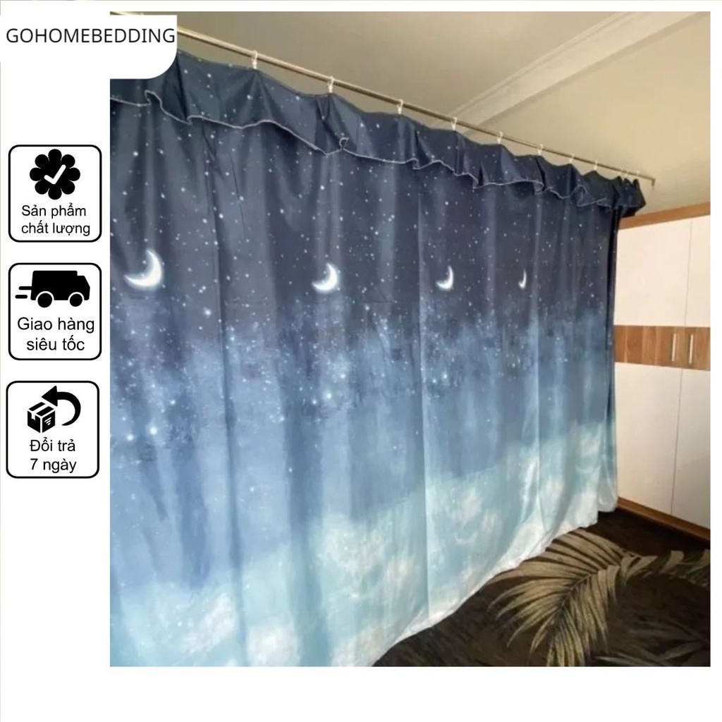 RIDO Rèm Cửa ngăn phòng che nắng phòng ngủ có móc treo được chọn màu RÈM che trang trí nhà cửa tặng 