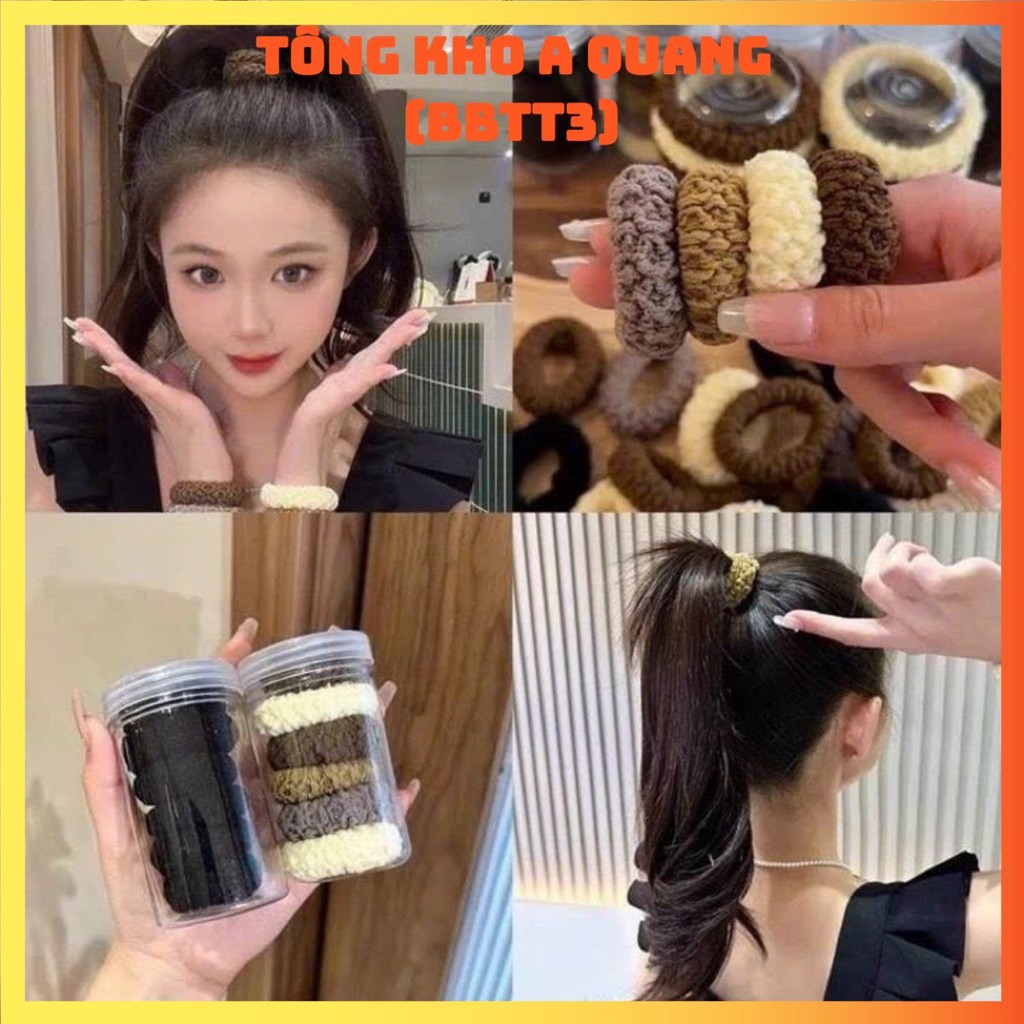 Set Dây Buộc Tóc 136 Chi Tiết, Set 136 chi Tiết Gồm 20 Dây Buộc Tóc Gắn TAG, 100 Chun Buộc Tóc...  D