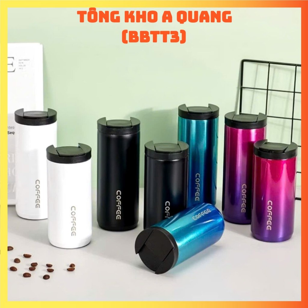 CỐC,LY COFFEE HÌNH TRỤ 400ML,  Ly Giữ Nhiệt Coffee Inox 304 Đựng Nước 400ml - Bình Giữ Nhiệt Pha Cà 