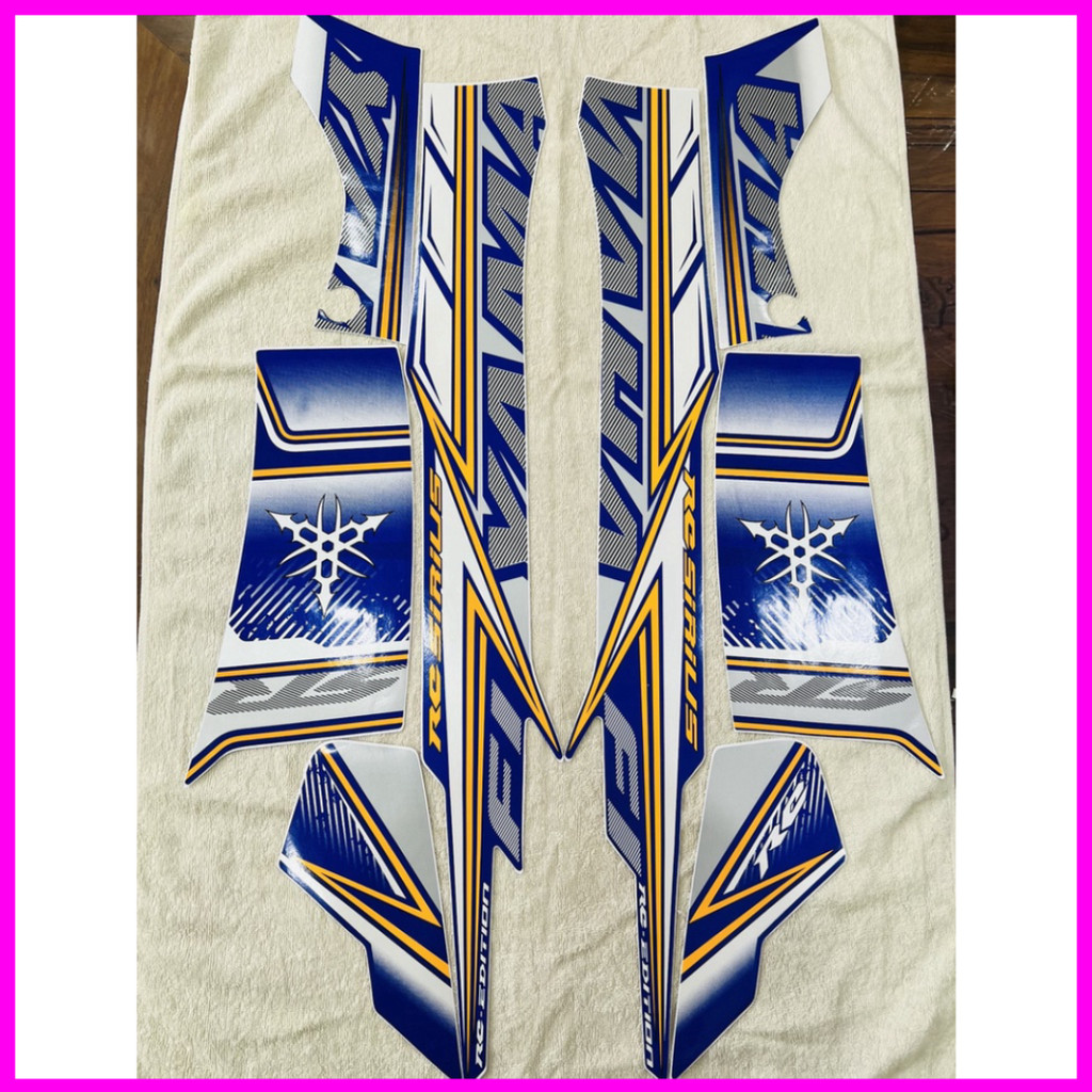 Bộ tem decal dán xe máy Yamaha Sirius Rc Fi màu xanh dương zin thái siêu đẹp