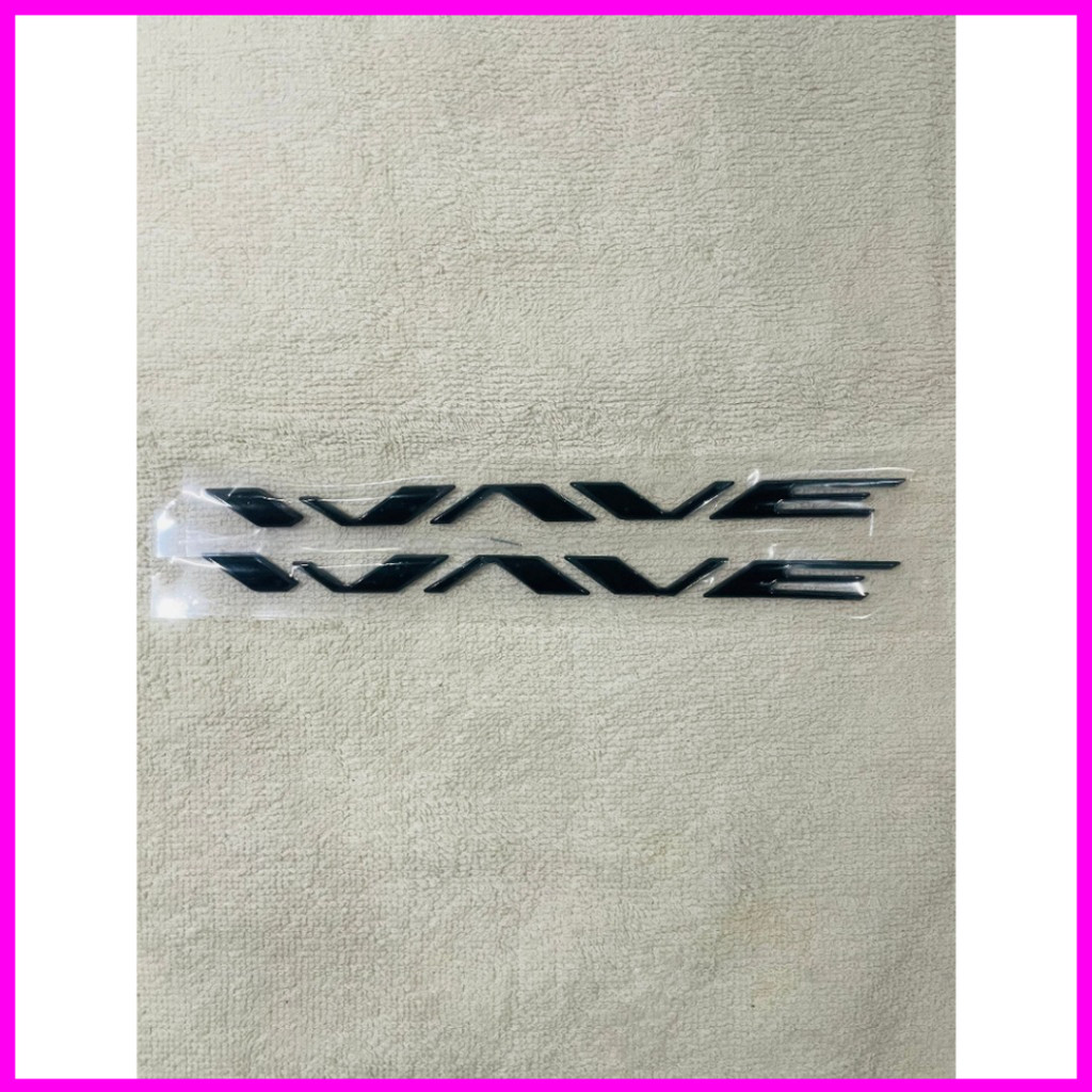 Cặp 2 tem zin dán xe máy nhựa cứng logo wave dán xe wave 125i hoặc future 125i màu đen chuẩn zin the