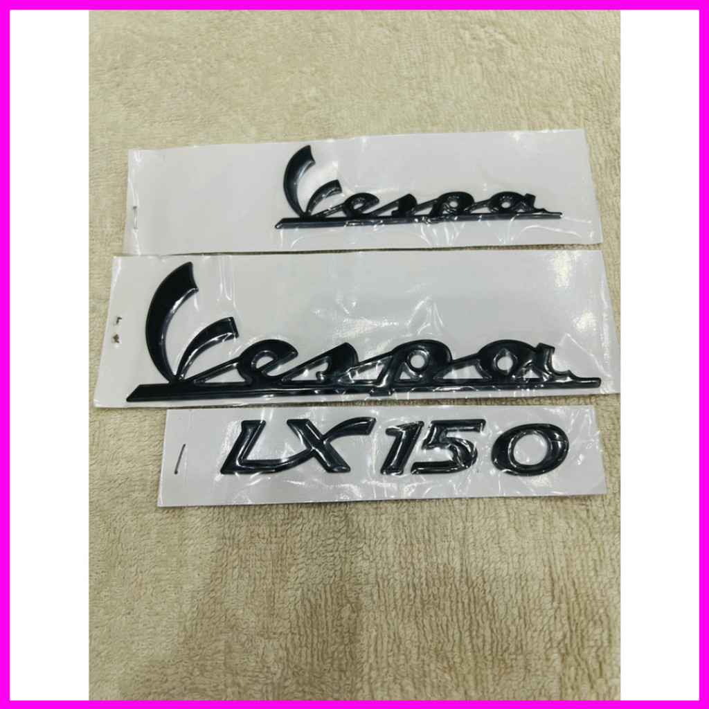 Bộ tem decal dán xe máy Vespa Lx 150 Lx150 màu đen zin thái siêu đẹp