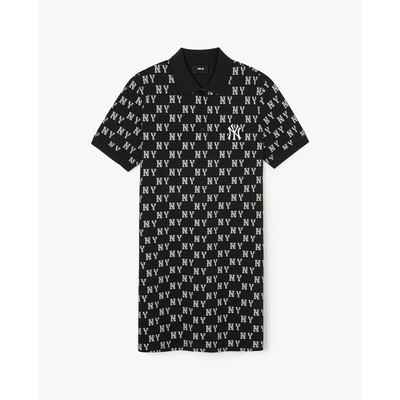MLB - Đầm polo nữ cổ bẻ tay ngắn mini Mono Monogram Piqué_3FOPM0143-50BKS