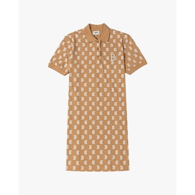MLB - Đầm polo nữ cổ bẻ tay ngắn mini Mono Monogram Piqué_3FOPM0143-43CAL
