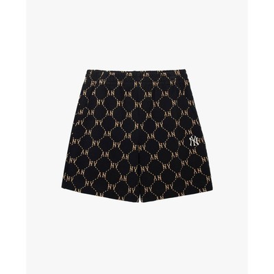 MLB - Quần short unisex ống rộng Jacquard Dia Monogram_3ASPM0144-50BKS
