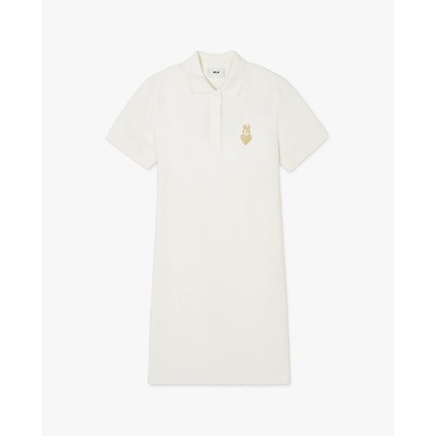 MLB - Đầm polo nữ cổ bẻ tay ngắn mini Heart Piqué_3FOPH0143-50CRS