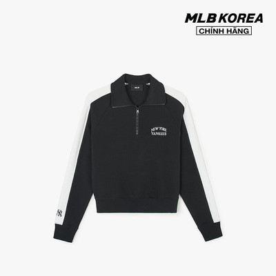 MLB - Áo sweatshirt nữ cổ bẻ tay dài Sportive Varsity Crop Half Zip Up_3FMTV1141-50BKS