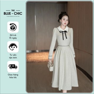  Váy Nữ Dáng Dài Kiểu Dáng Cổ Điển Vải Dạ Tweed Cao Cấp Đầm Nữ Thanh Lịch Cho Nàng Bluechic 
