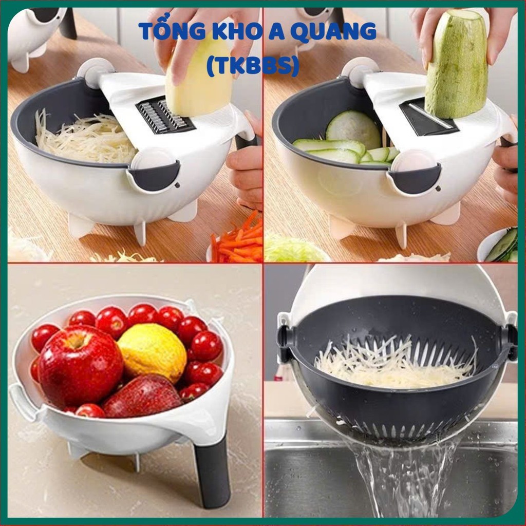 Bộ Dụng Cụ Nạo Rau Củ Quả Tiện Ích,Dụng Cụ Nạo Rau Củ Quả Đa Năng 7 Trong 1 - BỘ RỔ NẠO RAU CỦ QUẢ K