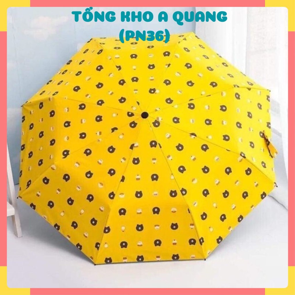 Ô Dù Đi Mưa, Đi Nắng Gấp Gọn Hình Gấu Dễ Thương, Ô Che Mưa,  Ô Che Nắng Gấp Gọn Họa Tiết Hình Gấu, D