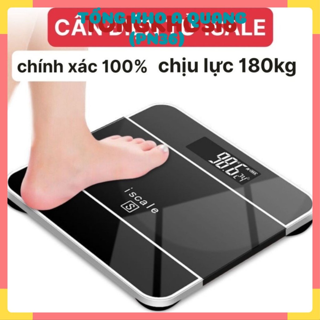 Cân sức khỏe điện tử chính hãng iScale SE 150kg màn hình LCD rõ nét kính cường lực cao cấp thiết kế gọn nhẹ NEW