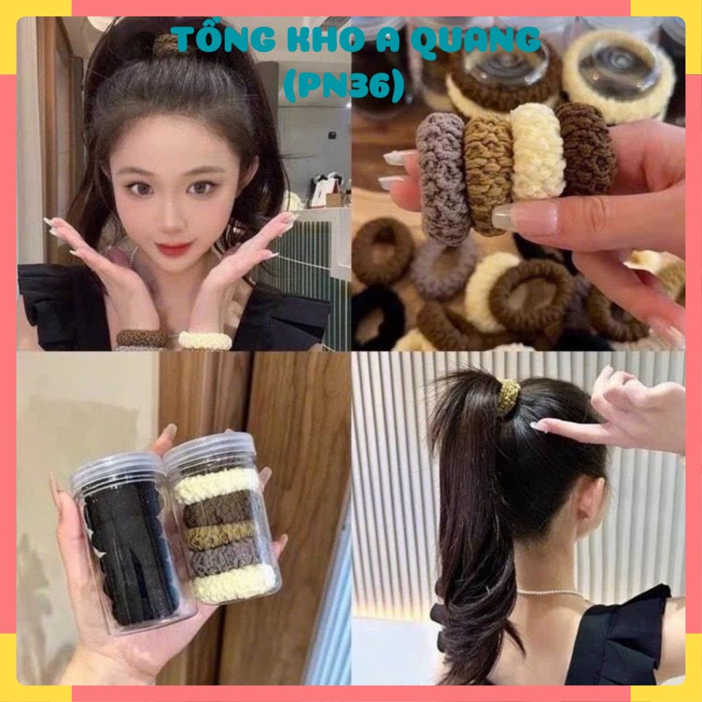 Set Dây Buộc Tóc 136 Chi Tiết, Set 136 chi Tiết Gồm 20 Dây Buộc Tóc Gắn TAG, 100 Chun Buộc Tóc...  D