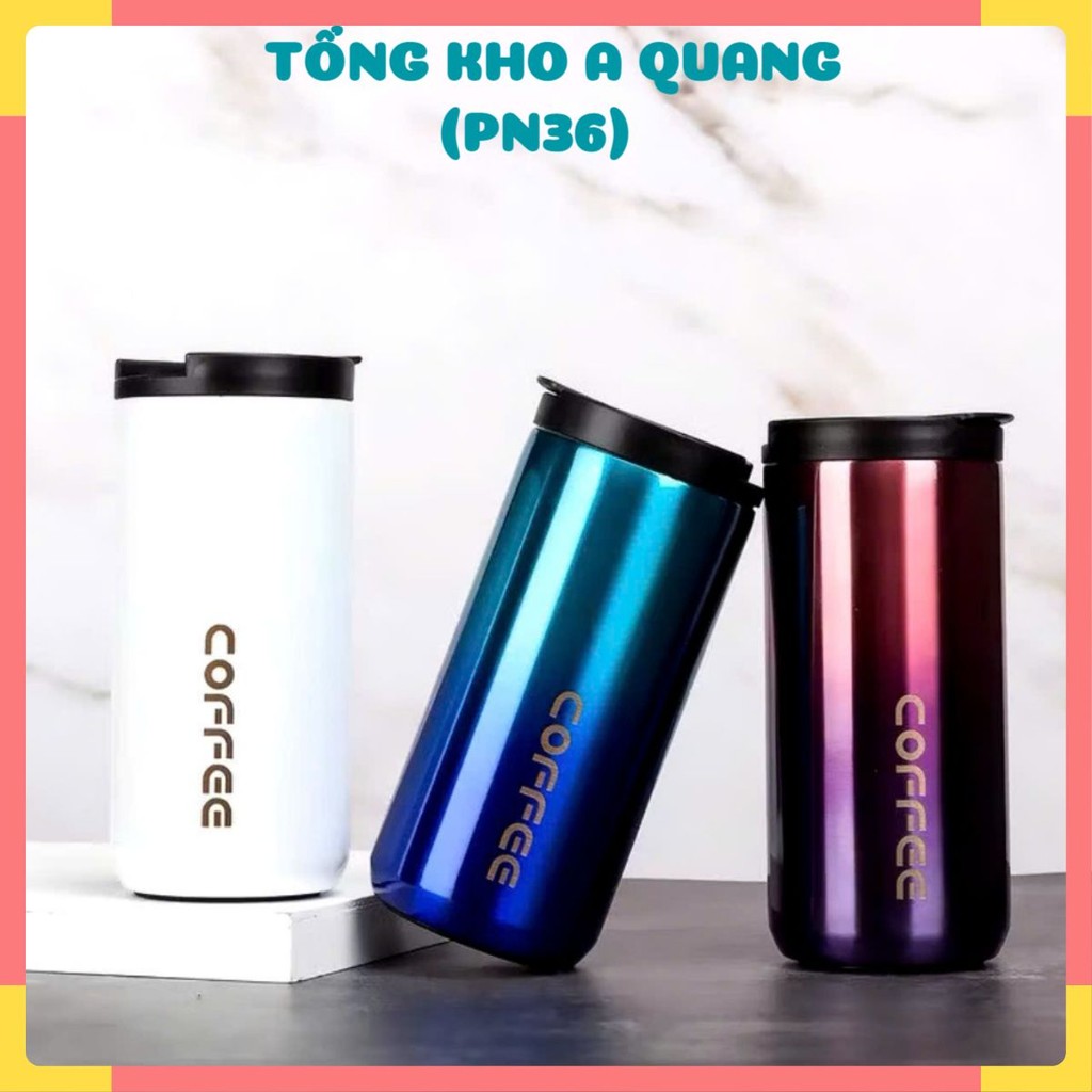 CỐC,  LY COFFEE HÌNH TRỤ 400ML,  Ly Giữ Nhiệt Coffee Inox 304 Đựng Nước 400ml,Bình Giữ Nhiệt Pha Cà 
