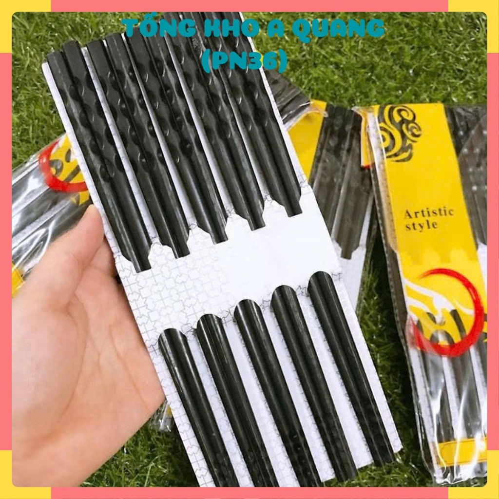 10 ĐÔI ĐŨA NHỰA LƯỢN SÓNG,  Đũa Nhựa Phip Đen - DUAANCOM74