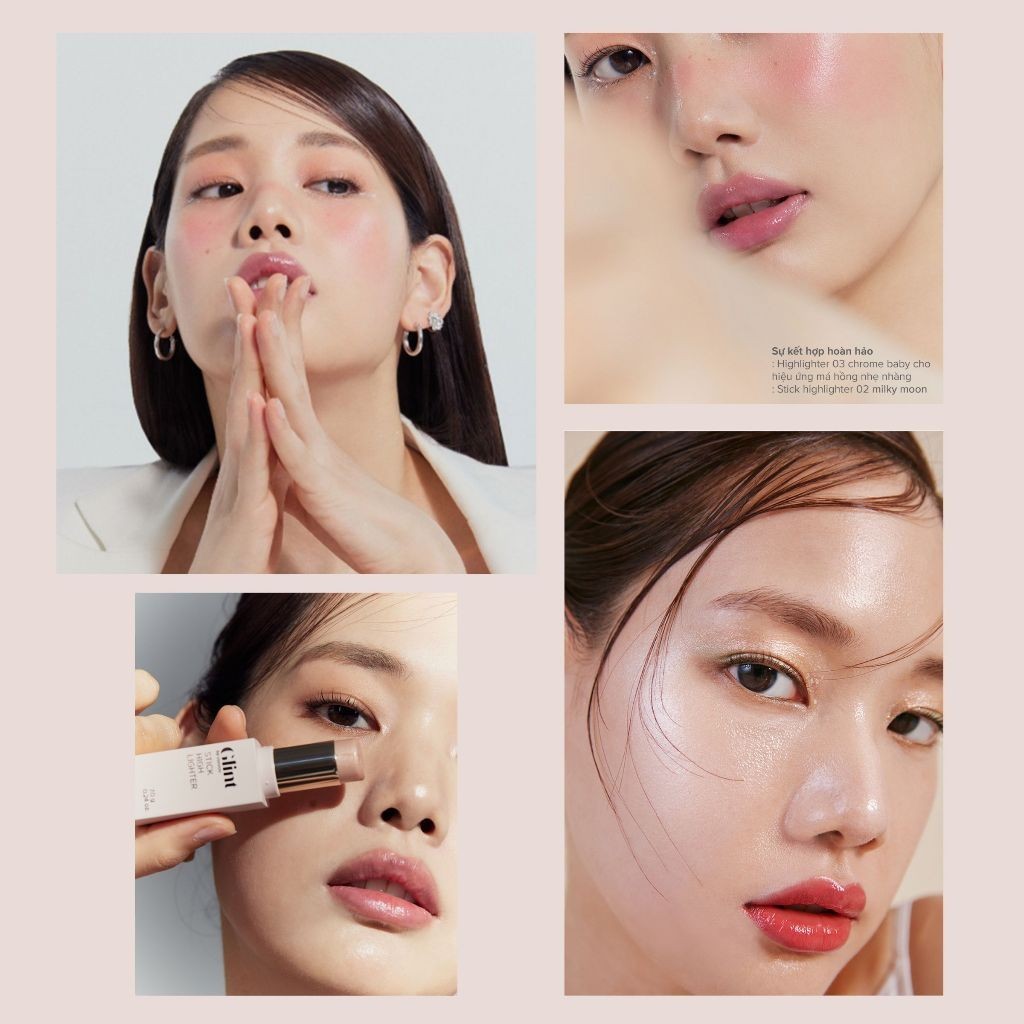 Nhũ bắt sáng highlight Glint dạng thỏi 7g chứa bột ngọc trai, tiện lợi, dưỡng ẩm da