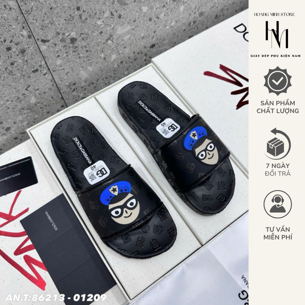 Dép lê nam DG bản mới đế vân 2 lớp quai cao su dày dặn êm chân