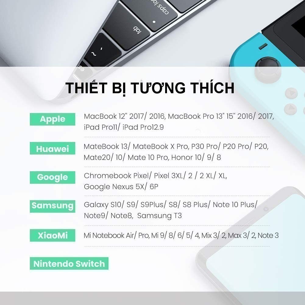 Cáp sạc Type C sang Type C Ugreen US316 US334 PD100W | Sạc nhanh QC 4.0 - 480Mbps | Bảo Hành 18 Tháng 1 Đổi 1 | 70427 | BigBuy360 - bigbuy360.vn