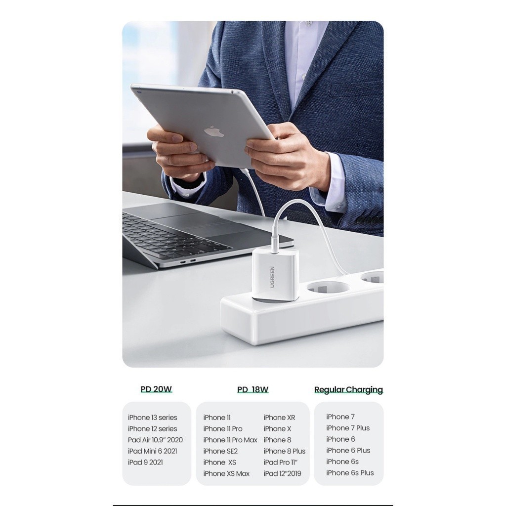 Củ sạc Nhanh UGREEN 20W CD137 QC4.0 QC3.0| USB Type C| Sạc Nhanh PD |Bảo hành 18 tháng 1 đổi 1|60449 70226 70293 | BigBuy360 - bigbuy360.vn