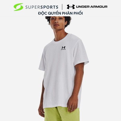 Áo Thun Thể Thao Nam Under Armour Logo Embroidered Heavyweight - Trắng - 1373997-100