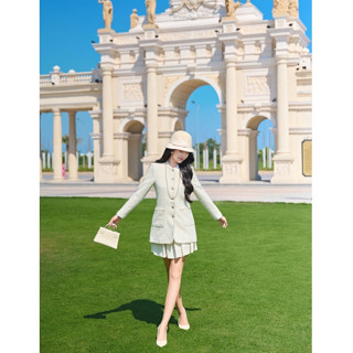 Set đồ nữ dạ tweed dáng ngắn tiểu thư Orchid - BD13X656