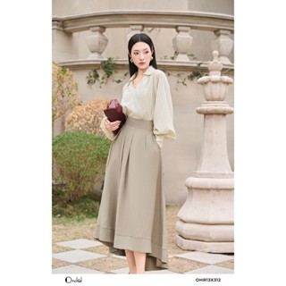 Set bộ công sở nữ sơ mi dài tay phối chân váy dáng xòe chất thô Orchid - OHR13X312