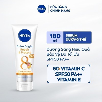 Serum Dưỡng Thể NIVEA Phục Hồi & Chống Nắng Ban Ngày 8 Super Foods 180ml / Kem Chống Nắng Body - 88314