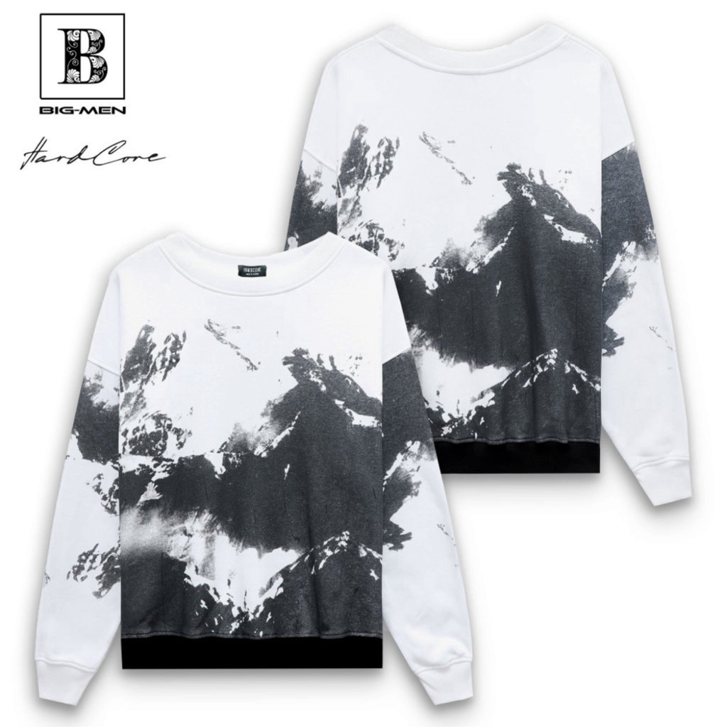 Big size - Áo sweater big size form unisex in hình núi độc lạ < 140kg Big Men hàng có sẵn